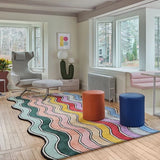 New Modern Living Room Large Area Rug Fashion Bedroom Irregularity Cute Decoration Rainbow Soft Fluffy Colorful Thickened Carpet