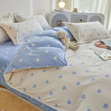 Taooba Ins Style Bedding Set Fashion Solid Color Washable Duvet Cover Without Comforter Pillowcases Sheet for Student Soft Home Textile