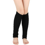 Taooba-Women Winter Leg Warmers Solid Color Knit Cable Knee High Socks Aesthetic Boot Cuffs for Streetwear Clothes Accessories