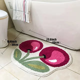 Taooba Christmas gift 1pc Cute Cherry Tufted Rug Doormat Soft Thick Fluffy Tufted Bathroom Absorbent Rug Bathroom Bedroom Entrance Floor Mat