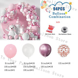 Taooba Color Palette Pink Balloon Garland Kit White Chrome Gold Balloon Arch Baby Shower Birthday Bridal Shower Wedding Party Decoration Latex Globos