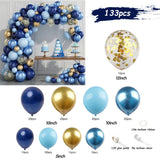 Taooba Color Palette Balloons Garland Arch Set Blue Metal Gold Confetti Ballons Wedding Background Happy Birthday Kids Party Decor Baby Shower Globos