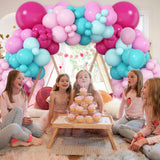 Taooba Color Palette Hot Pink and Teal Blue Balloons Arch Garland Kit for Baby Shower Wedding Anniversary Birthday Girl's Party Decorations