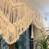 Taooba-Macrame Wedding Tapestry Handwoven Cotton  Door Window Curtain  Art Wall Hanging Tapestry Room Headboard Wall  Boho Decor