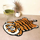 Living Room Carpet Lovely Cartoon Children Room Decoration Fluffy Plush Thick Anti-skid Rug Irregularly Shaped Tiger Doormat 카펫