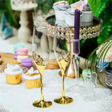 2pcs 6.76oz 200ml Wedding Champagne Glasses Hearts Inside Golden Toasting Flute Wine Glass Goblet Party Lover Anniversary Gifts