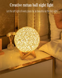 Taooba-Creative Rattan ball lamp soft light romantic healing bedside atmosphere Rattan nightlight small dimmable table lamp