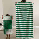 Taooba-Stripe Pure Towels Absorbent Towels for Bathroom Skin-Friendly Soft Comfortable Kids Face Towel Hand Towel  Beach Bath Towel