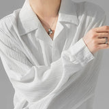 Taooba Clothing Long Sleeve Man Tops with Pocket Shirts and Blouses for Men White Plain Elegant Korean Style Fashion 2024 Hipster Xxl S