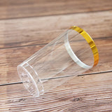 20pcs 10oz Clear Golden Rimmed Plastic Cups Wine Glasses Elegant Disposable Plastic Tumblers For Weddings And Parties Fancy