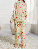 Taooba Long-sleeved printed pajamas split irregular trousers loose suit women's household clothes