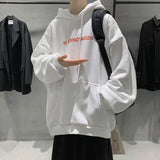 Taooba Male Clothes Hoodies White Sweatshirt For Men Hooded Simple Letter Loose Aesthetic New In Pastel Color Elegant Hot Offers Warm