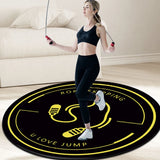 Black Yoga Mat Extra Thick High Silent Sports Floor Mats Home Gym Round Carpet Skipping Rope Density Rugs Anti-Tear Exercise Rug