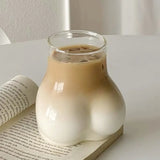 Butt Shaped Mug 450ml Funny Butt Coffee Mug Thick Clear Borosilicate Glass Women Body Butt Cup Funny Adults Mug For Milk Water