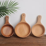 Taooba-Wooden single handle wooden bowl household kimchi bowl fruit salad bowl water scoop kitchen cooking tool