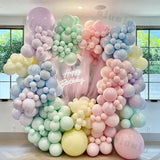 Taooba Color Palette Macaron Rainbow Balloon Garland Arch Kit Girls Pastel Wedding Happy Birthday Party Pink Balloons Baby Shower Decoration Kid Gift