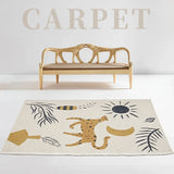 American Vintage Carpet Living Room Home Decor Rug Plush Leopard Pattern Rugs Bedroom Bedside Floor Mat Sofa Coffee Table Mats