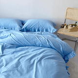 Taooba Sky Blue Bedding Set with Ruffle