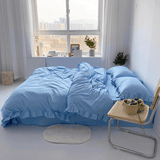 Taooba Sky Blue Bedding Set with Ruffle