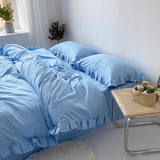 Taooba Sky Blue Bedding Set with Ruffle