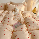 Taooba Soft Red Heart Bedding Set