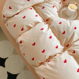 Taooba Soft Red Heart Bedding Set