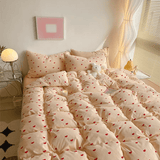 Taooba Soft Red Heart Bedding Set