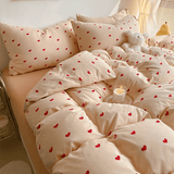 Taooba Soft Red Heart Bedding Set