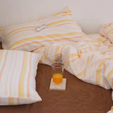 Taooba Summer Orange Juice Striped Bedding Set