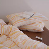 Taooba Summer Orange Juice Striped Bedding Set