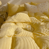 Taooba Texture Pastel Yellow Bedding Set