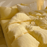 Taooba Texture Pastel Yellow Bedding Set