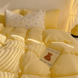 Taooba Texture Pastel Yellow Bedding Set