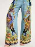 Taooba- Graphic Printed Two Piece Phoenix Top and Pants Set