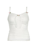 Taooba Vivien Mesh Tank Top with Bow Detail