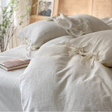 Taooba Minimalist White Textured Bedding Set