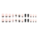 Taooba fine hood black men Autumn and Winter Dark Wear Nail Pearl Bow Elegant Sweet Cool Girl Nail Beauty Piece White Nails