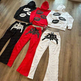 Taooba  Y2k Letter Print Hoodie Women Men 2024 Punk Gothic Oversized Sweatshirt Streetwear Hip Hop Casual Pockets Hooded Pullovers Pants