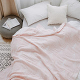 Taooba-Summer Quilts Cotton Gauze Japanese-Style Decorative Bed Throw Blankets Cover Pink Bedspreads For Sofa Bedding 150*230/200cm