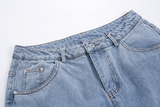 Taooba- 3390 BLUE STRAIGHT DENIM JEANS