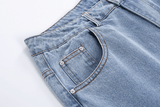 Taooba- 3390 BLUE STRAIGHT DENIM JEANS