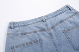 Taooba- 3390 BLUE STRAIGHT DENIM JEANS