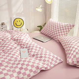 Taooba Small Checkered Bedding Duvet Cover Set