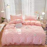 Taooba Small Checkered Bedding Duvet Cover Set