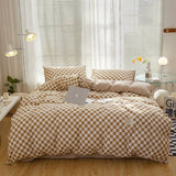 Taooba Small Checkered Bedding Duvet Cover Set