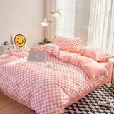 Taooba Small Checkered Bedding Duvet Cover Set