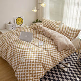 Taooba Small Checkered Bedding Duvet Cover Set