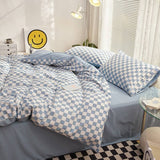 Taooba Small Checkered Bedding Duvet Cover Set