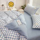 Taooba Small Checkered Bedding Duvet Cover Set