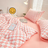 Taooba Small Checkered Bedding Duvet Cover Set